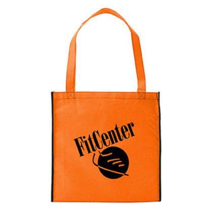Custom Two-Tone Non-Woven Convention Tote - Orange Custom Two-Tone Non-Woven Convention Tote - Orange