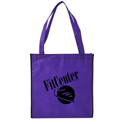 Custom Two-Tone Non-Woven Convention Tote - Purple Custom Two-Tone Non-Woven Convention Tote - Purple
