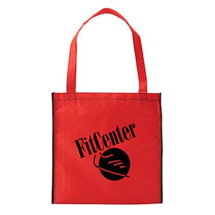 Custom Two-Tone Non-Woven Convention Tote - Red Custom Two-Tone Non-Woven Convention Tote - Red