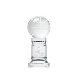 Custom Small Basketball Award on Clear Colverstone Base Custom Small Basketball Award on Clear Colverstone Base