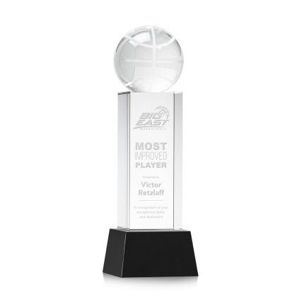 Custom Etched Basketball Award on Belcroft Black Base - Medium Custom Etched Basketball Award on Belcroft Black Base - Medium