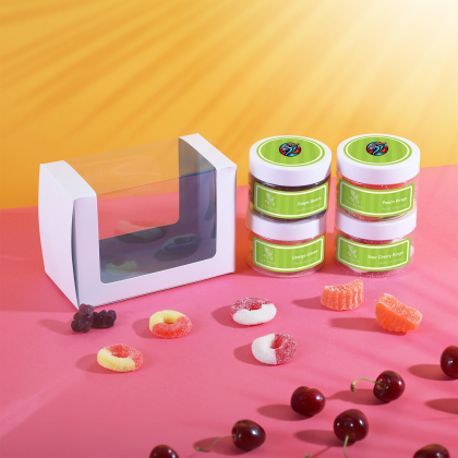 Custom Fruit Cocktail Gummy Candy Gift Set - Front View 