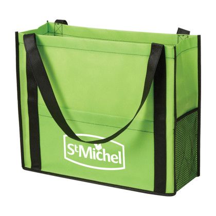 Custom Chandler Non-Woven Mesh Tote - Lime Custom Chandler Non-Woven Mesh Tote - Lime