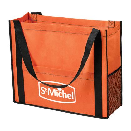 Custom Chandler Non-Woven Mesh Tote - Orange Custom Chandler Non-Woven Mesh Tote - Orange