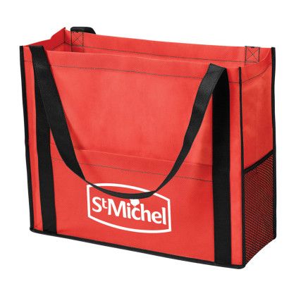 Custom Chandler Non-Woven Mesh Tote - Red Custom Chandler Non-Woven Mesh Tote - Red