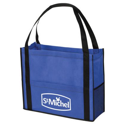 Custom Chandler Non-Woven Mesh Tote - Royal blue with Handle Custom Chandler Non-Woven Mesh Tote - Royal blue with Handle