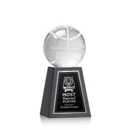 Custom Medium Basketball Award on Tall Black Marble Base Custom Medium Basketball Award on Tall Black Marble Base