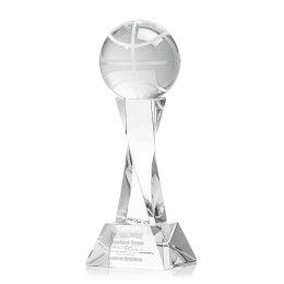 Custom Basketball Award on Clear Langport Base Custom Basketball Award on Clear Langport Base