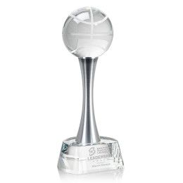 Custom Large Basketball Award on Clear Willshire Base Custom Large Basketball Award on Clear Willshire Base
