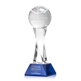 Custom Basketball Award on Blue Langport Base - Blue Custom Basketball Award on Blue Langport Base - Blue