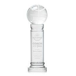 Custom Large Basketball Award on Clear Colverstone Base Custom Large Basketball Award on Clear Colverstone Base
