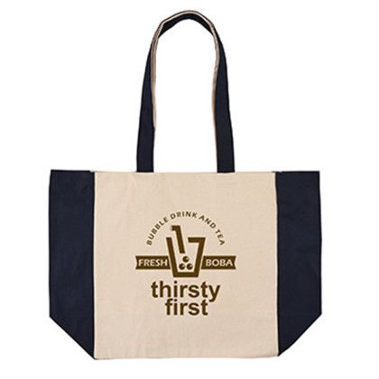 Custom 10 oz. Eugene Cotton Canvas Tote - Navy with Handle Custom 10 oz. Eugene Cotton Canvas Tote - Navy with Handle