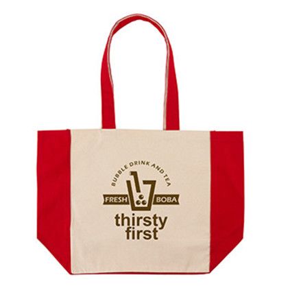 Custom 10 oz. Eugene Cotton Canvas Tote - Red with Handle Custom 10 oz. Eugene Cotton Canvas Tote - Red with Handle