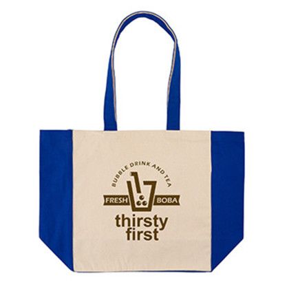 Custom 10 oz. Eugene Cotton Canvas Tote - Royal blue with Handle Custom 10 oz. Eugene Cotton Canvas Tote - Royal blue with Handle
