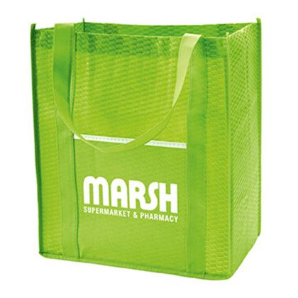 Custom Riptide Non-Woven Grocery Tote - Lime Side view Custom Riptide Non-Woven Grocery Tote - Lime Side view