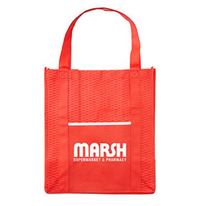 Custom Riptide Non-Woven Grocery Tote - Red Front view Custom Riptide Non-Woven Grocery Tote - Red Front view