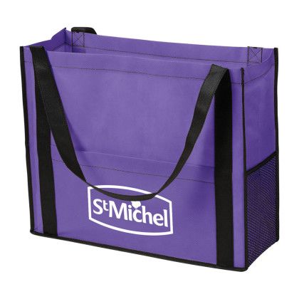 Custom Chandler Non-Woven Mesh Tote - Purple Custom Chandler Non-Woven Mesh Tote - Purple
