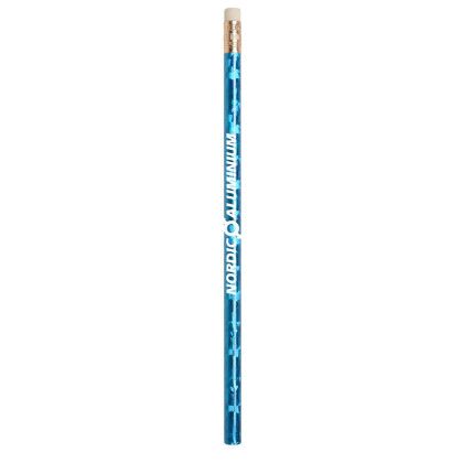 Custom Jo-Bee Prismatic Foil Wrap Pencil - Blue