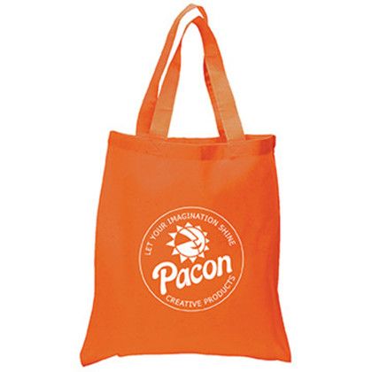 Custom 5.5 oz. Economy Cotton Canvas Tote - Orange Custom 5.5 oz. Economy Cotton Canvas Tote - Orange