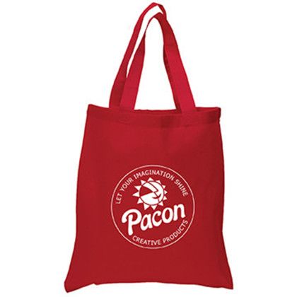 Custom 5.5 oz. Economy Cotton Canvas Tote - Red Custom 5.5 oz. Economy Cotton Canvas Tote - Red
