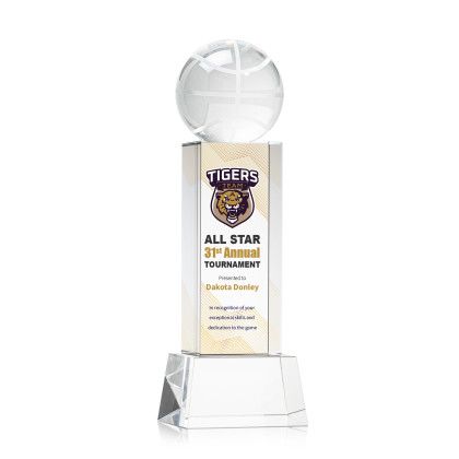 Custom Basketball Full Color Award on Belcroft Clear Base Medium