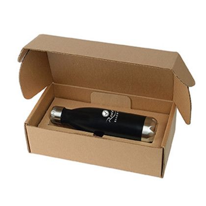 Custom 17 oz. Cascade Bottle with Gift Box - Matte Black Side View Custom 17 oz. Cascade Bottle with Gift Box - Matte Black Side View