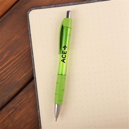 Custom Petaluma Recycled TGC Pen - Translucent lime - Lifestyle Custom Petaluma Recycled TGC Pen - Translucent lime - Lifestyle