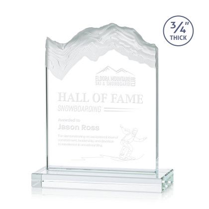 Custom Medium Clear Kilimanjaro Award with Standard Base - Etched Custom Medium Clear Kilimanjaro Award with Standard Base - Etched