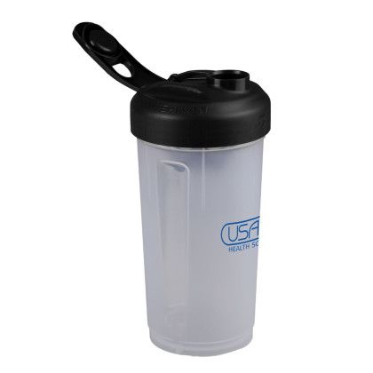 Custom 24 oz. USA Sport Shaker Bottle - Black Open lid Custom 24 oz. USA Sport Shaker Bottle - Black Open lid