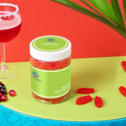 Custom Mini Red Swedish Fish: Large Jar - Lifestyle Custom Mini Red Swedish Fish: Large Jar - Lifestyle
