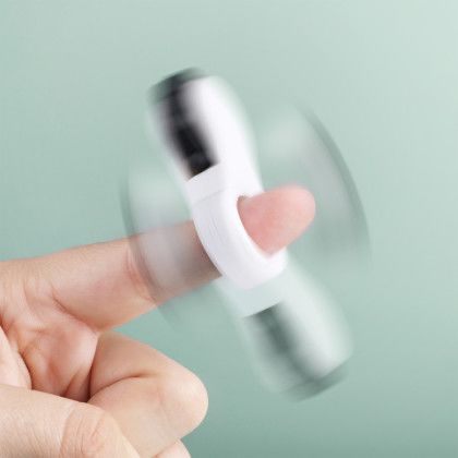 Custom Whirly Fidget Spinner - White With Black In Use 
