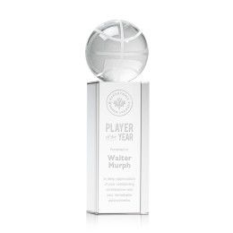 Custom Basketball Award on Clear Dakota Base Medium - Etched Custom Basketball Award on Clear Dakota Base Medium - Etched