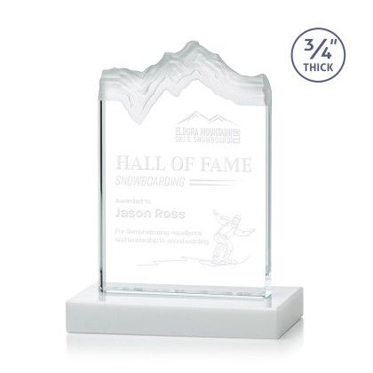 Custom Small Kilimanjaro Award White with Standard Base - Etched Custom Small Kilimanjaro Award White with Standard Base - Etched