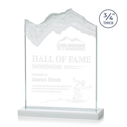 Custom Large Kilimanjaro Award White with Standard Base - Etched Custom Large Kilimanjaro Award White with Standard Base - Etched