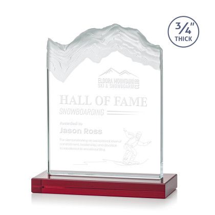 Custom Medium Kilimanjaro Award Red with Standard Base - Etched - Red Custom Medium Kilimanjaro Award Red with Standard Base - Etched - Red