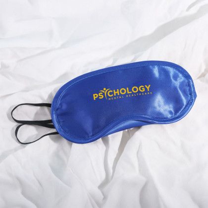 Custom Satin Sleep Mask - Royal Blue Lifestyle View 
