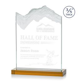 Custom Large Kilimanjaro Award Amber with Standard Base - Etched Custom Large Kilimanjaro Award Amber with Standard Base - Etched