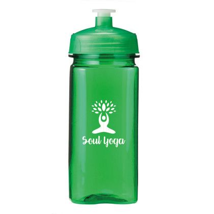 Custom 16 oz. PolySure Squared-Up Bottle - Translucent Green Custom 16 oz. PolySure Squared-Up Bottle - Translucent Green