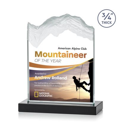 Custom Medium Kilimanjaro Full Color Award with Black Standard Base - Black Custom Medium Kilimanjaro Full Color Award with Black Standard Base - Black