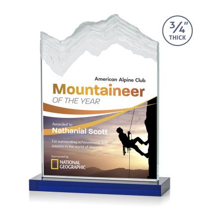 Custom Large Kilimanjaro Full Color Award with Blue Standard Base Custom Large Kilimanjaro Full Color Award with Blue Standard Base