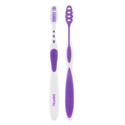 Custom Rubber Grip Toothbrush - Purple Custom Rubber Grip Toothbrush - Purple