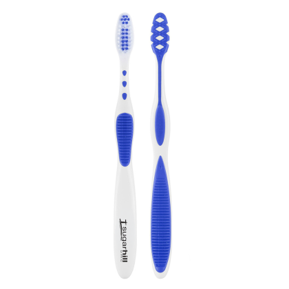 Custom Rubber Grip Toothbrush - Blue Custom Rubber Grip Toothbrush - Blue