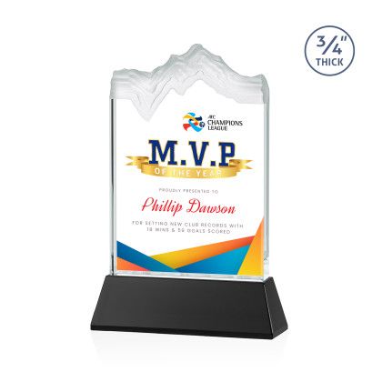 Custom Kilimanjaro Full Color Award on Black Newhaven Base Small - Black Custom Kilimanjaro Full Color Award on Black Newhaven Base Small - Black