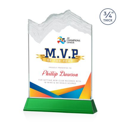 Custom Kilimanjaro Full Color Award on Green Newhaven Base Large