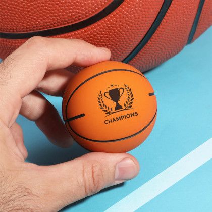 Custom Lil' Slam Dunk Mini Bouncing Basketball - Orange with Black Lifestyle View Custom Lil' Slam Dunk Mini Bouncing Basketball - Orange with Black Lifestyle View