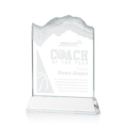 Custom Medium Kilimanjaro Award on Clear Newhaven Base - Etched