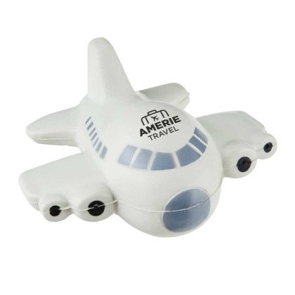 Custom Airplane Stress Reliever - White With Gray Front View 