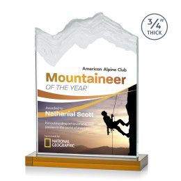 Custom Large Kilimanjaro Full Color Award with Amber Standard Base Custom Large Kilimanjaro Full Color Award with Amber Standard Base