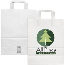 Custom Large FSC Certified White Paper Bag
