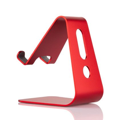 Custom Media Stand - Red Side View Custom Media Stand - Red Side View